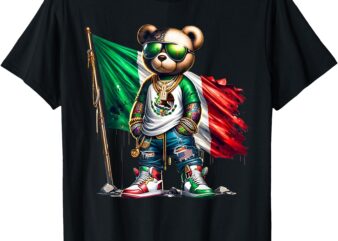 Stylish Teddy Bear Mexican Flag Mexico T-Shirt