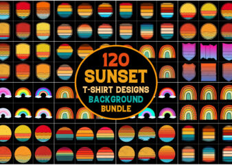 Sunset Colorful T-Shirt Graphic Bundle