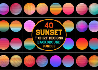 Sunset Gradient Background Bundle t shirt template vector