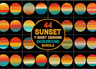 Sunset Retro Vintage Background Bundle t shirt template vector