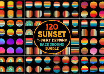 Sunset Retro Vintage Background Bundle