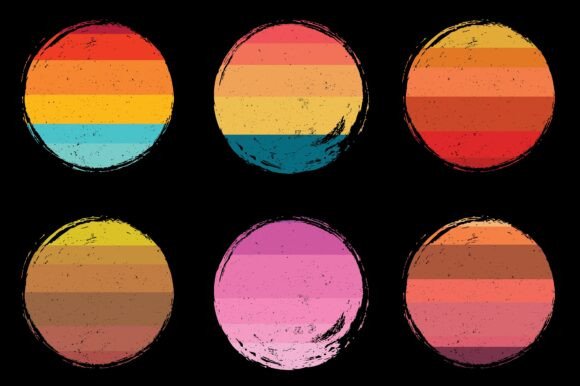 Sunset Retro Vintage Background Bundle