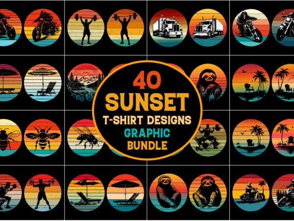 Sunset t-shirt graphic bundle