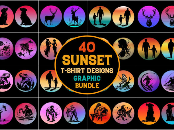 Sunset t-shirt graphic bundle