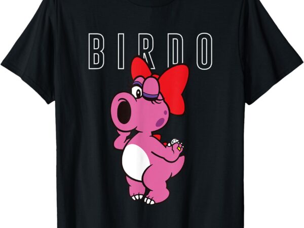 Super mario bros birdo big pink portrait simple text t-shirt