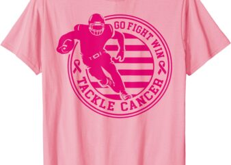 Tackle Breast Cancer Awareness Football Pink Ribbon Boys Kid T-Shirt