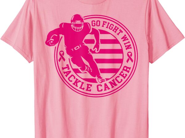 Tackle breast cancer awareness football pink ribbon boys kid t-shirt