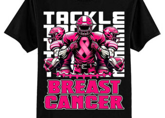 Tackle Football Breast Cancer Awareness Pink Ribbon Boys Kid T-Shirt ltsp