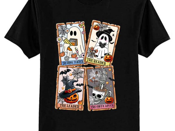 Teacher halloween vintage kindergarten tarot card ghost gifts ltsp t shirt designs for sale