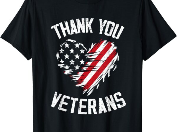 Thank you veterans patriotic american flag veterans day 2024 t-shirt