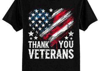 Thank You Veterans Patriotic American Flag Veterans Day 2024 T-Shirt ltsp