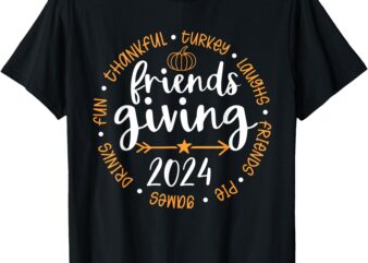 Thankful Friends Thanksgiving 2024 Friendsgiving Turkey Game T-Shirt