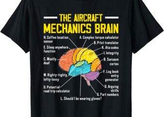 The Aircraft Mechanics Brain Airplane Maintenance Aviation T-Shirt