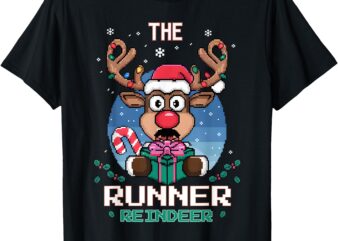 The Runner Reindeer Christmas Matching Family T-Shirt