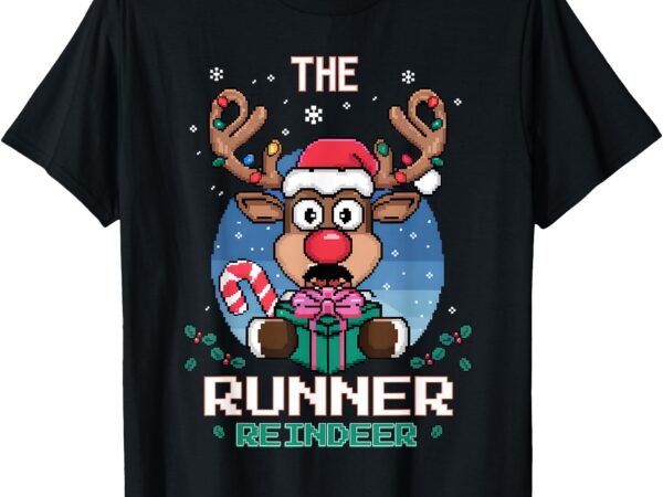 The runner reindeer christmas matching family t-shirt