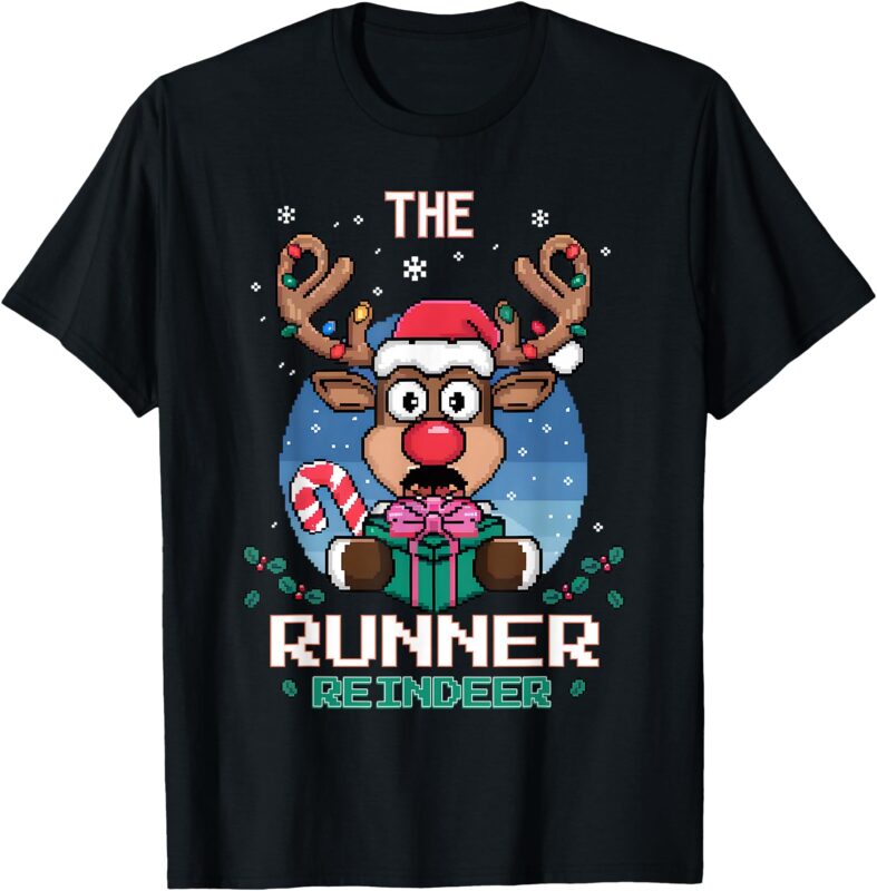 The Runner Reindeer Christmas Matching Family T-Shirt