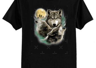 Three Wolves Howling in Moonlight Classic T-Shirt