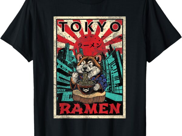 Tokyo shiba inu ramen noodles kawaii japanese asian foodie t-shirt