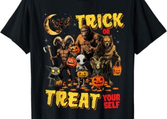 Trick Or Treat Yourself Cryptid Bigfoot Dogman Halloween T-Shirt