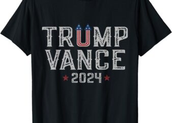 Trump JD Vance 2024 Retro Stripe and Star Trump Vance 2024 T-Shirt