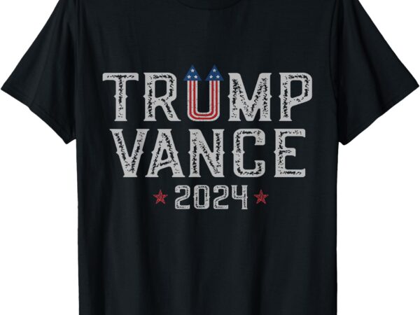 Trump jd vance 2024 retro stripe and star trump vance 2024 t-shirt