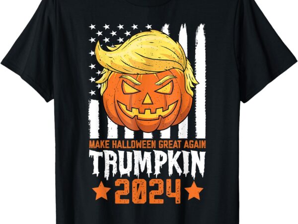 Trumpkin make halloween great again flag pumpkin trump 2024 t-shirt