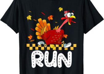 Turkey Run Costume Thanksgiving Running Turkey Trot Boy Kids T-Shirt