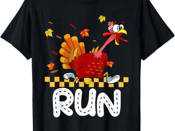 Turkey run costume thanksgiving running turkey trot boy kids t-shirt