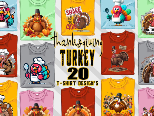 Thanksgiving day t-shirt design bundle of 20 png & jpeg designs – download instantly retro vintage t-shirt design illustration t-shirt