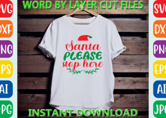 Santa please stop here, Christmas svg, Winter svg, Santa SVG, Holiday, Merry Christmas, Christmas Bundle, Funny Christmas Shirt, Cut File