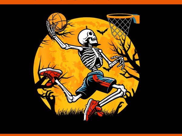 Basketball skeleton halloween png, basketball spooky skeleton png t shirt template