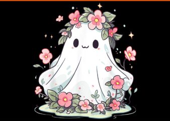 Floral Ghost Halloween PNG