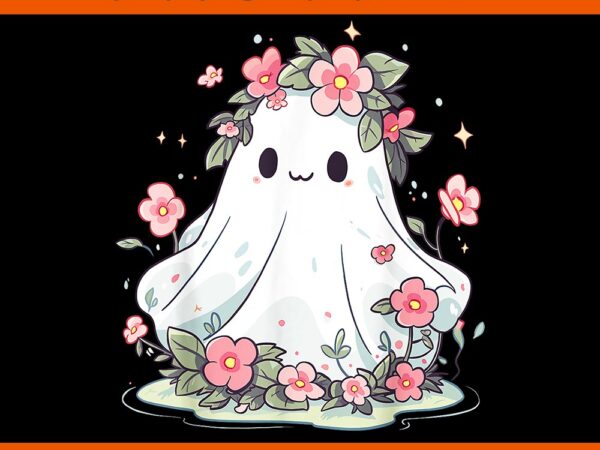 Floral ghost halloween png t shirt graphic design