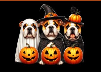 Bulldog Ghost Halloween Dog PNG