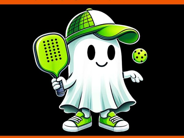 Ghost playing pickleball png t shirt design template