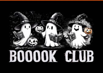 Boo Ghost Books Club Halloween PNG