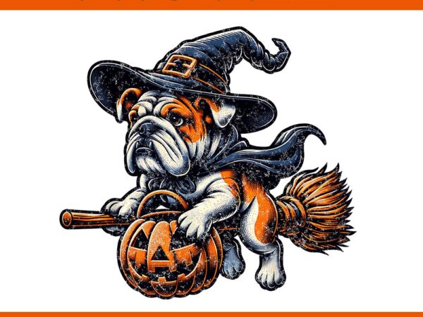 Bulldog witch pumpkin halloween png t shirt template