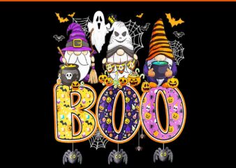 Boo Witch Sipders Pumpkins Happy Halloween Gnome PNG