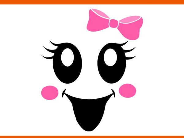 Cute female ghost with girls face and bow halloween svg t shirt vector file