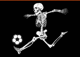 Skeleton Playing Soccer Halloween SVG