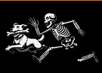 Skeleton Chasing Dog Halloween SVG, Dog Skeleton Halloween SVG