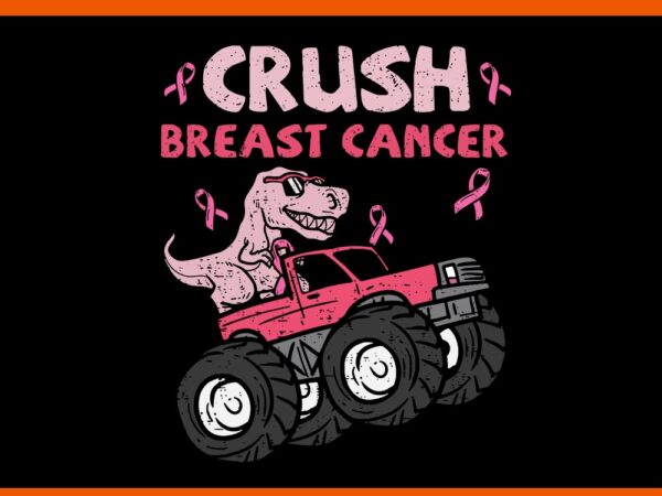 Crush breast cancer awareness monster dinosaur svg t shirt vector file