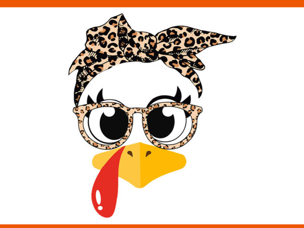 Turkey face headband leopard thanksgiving day svg t shirt designs for sale