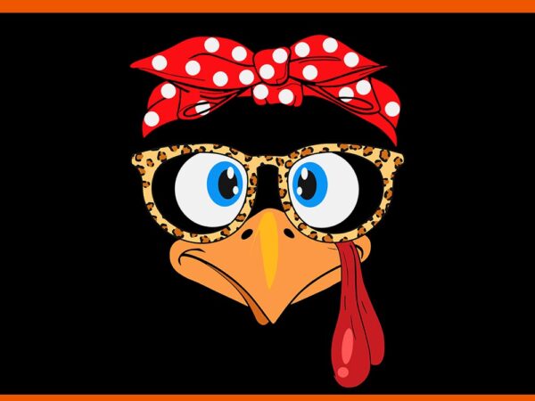 Turkey face leopard print glasses svg, turkey face thanksgiving svg t shirt designs for sale