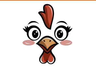 Chicken Face Halloween SVG, Face Turkey Thanksgiving SVG