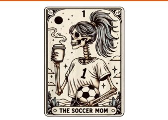 Soccer Mom Tarot Card PNG, Vintage Halloween Soccer Mama PNG