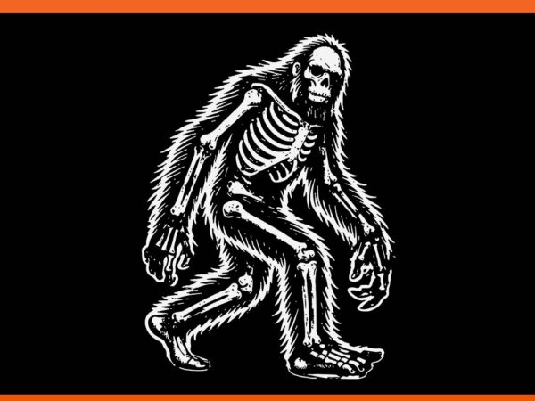 Bigfoot sasquatch halloween skeleton svg t shirt template