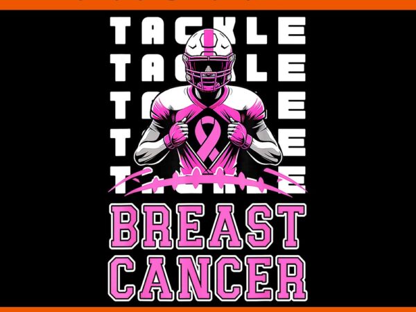 Tackle football breast cancer awareness pink ribbon png t shirt designs for sale