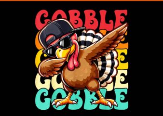 Gobble Turkey Thanksgiving PNG, Turkey Dabbing PNG