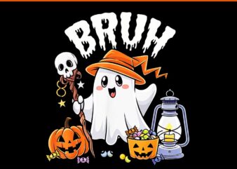 Bruh Ghost Halloween Candy PNG t shirt template